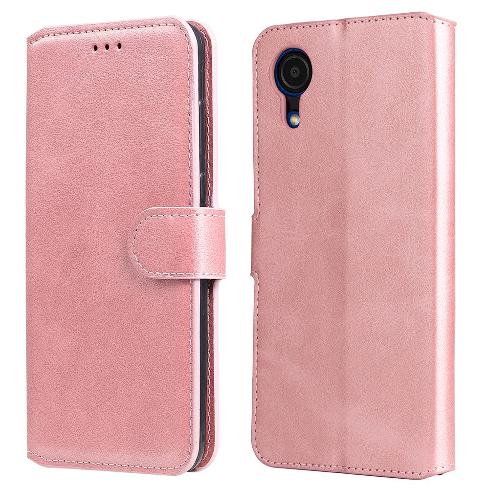 Shockproof Wallet Stand PU Leather Shell Magnetic Clasp Phone Case for Samsung Galaxy A03 Core
