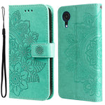 Mandala Blomstermønster Anti-fald Stødsikkert Pungcover med Stativ i Læder til Samsung Galaxy A03 Core
