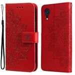 Mandala Blomstermønster Anti-fald Stødsikkert Pungcover med Stativ i Læder til Samsung Galaxy A03 Core