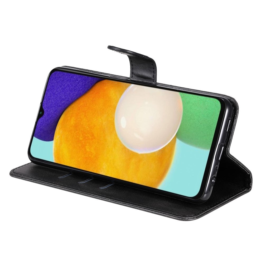 Telefonetui med lynlåslomme, PU-læder, folio flip-pung, stativ og fuld beskyttelse til Samsung Galaxy A13 4G