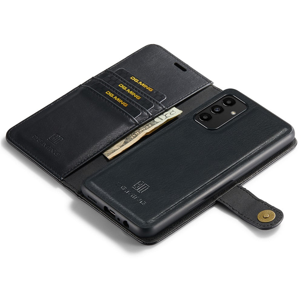 DG.MING Split Leather Folding Stand Cover Magnetic Detachable Flip Folio Wallet Case for Samsung Galaxy A13 4G