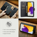 DG.MING Split Leather Folding Stand Cover Magnetic Detachable Flip Folio Wallet Case for Samsung Galaxy A13 4G
