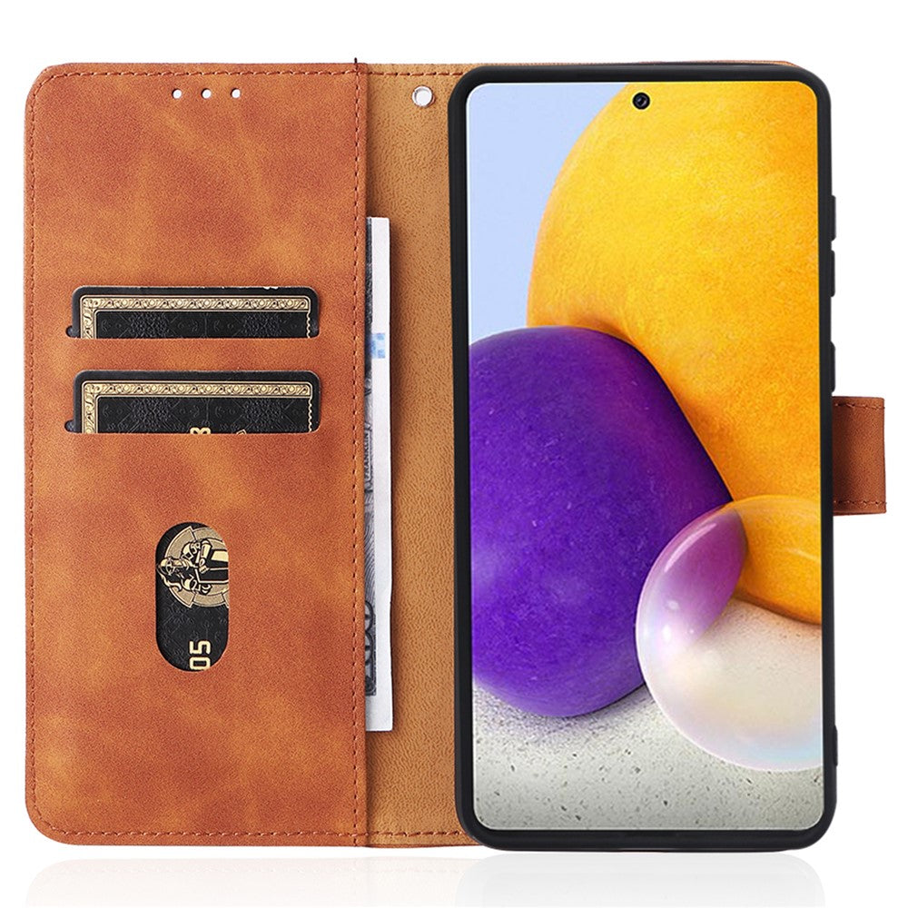 Skin-touch Feeling PU Leather + TPU Phone Cover Stand Wallet Shell Mobile Phone Case for Samsung Galaxy A73 5G