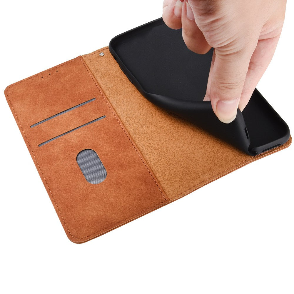 Skin-touch Feeling PU Leather + TPU Phone Cover Stand Wallet Shell Mobile Phone Case for Samsung Galaxy A73 5G