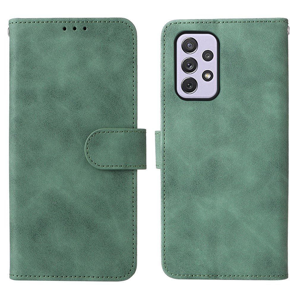Skin-touch Feeling PU Leather + TPU Phone Cover Stand Wallet Shell Mobile Phone Case for Samsung Galaxy A73 5G