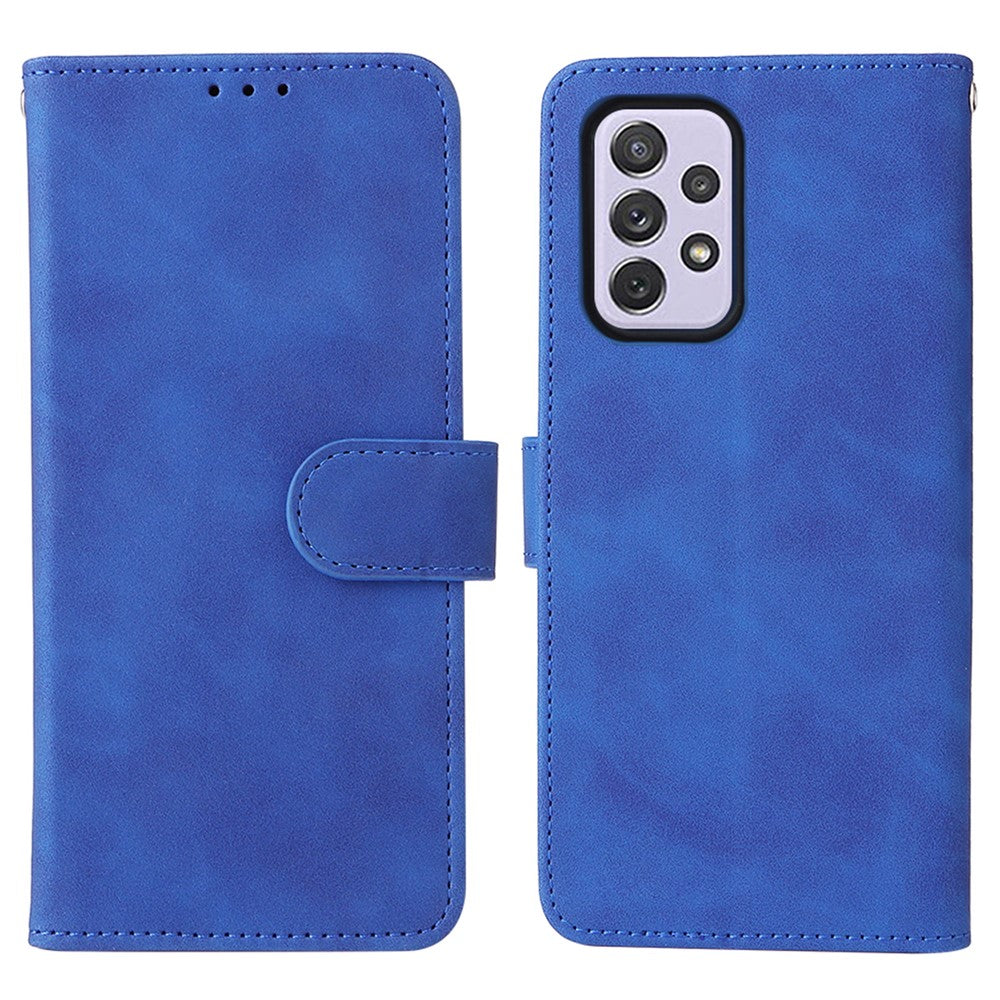 Skin-touch Feeling PU Leather + TPU Phone Cover Stand Wallet Shell Mobile Phone Case for Samsung Galaxy A73 5G