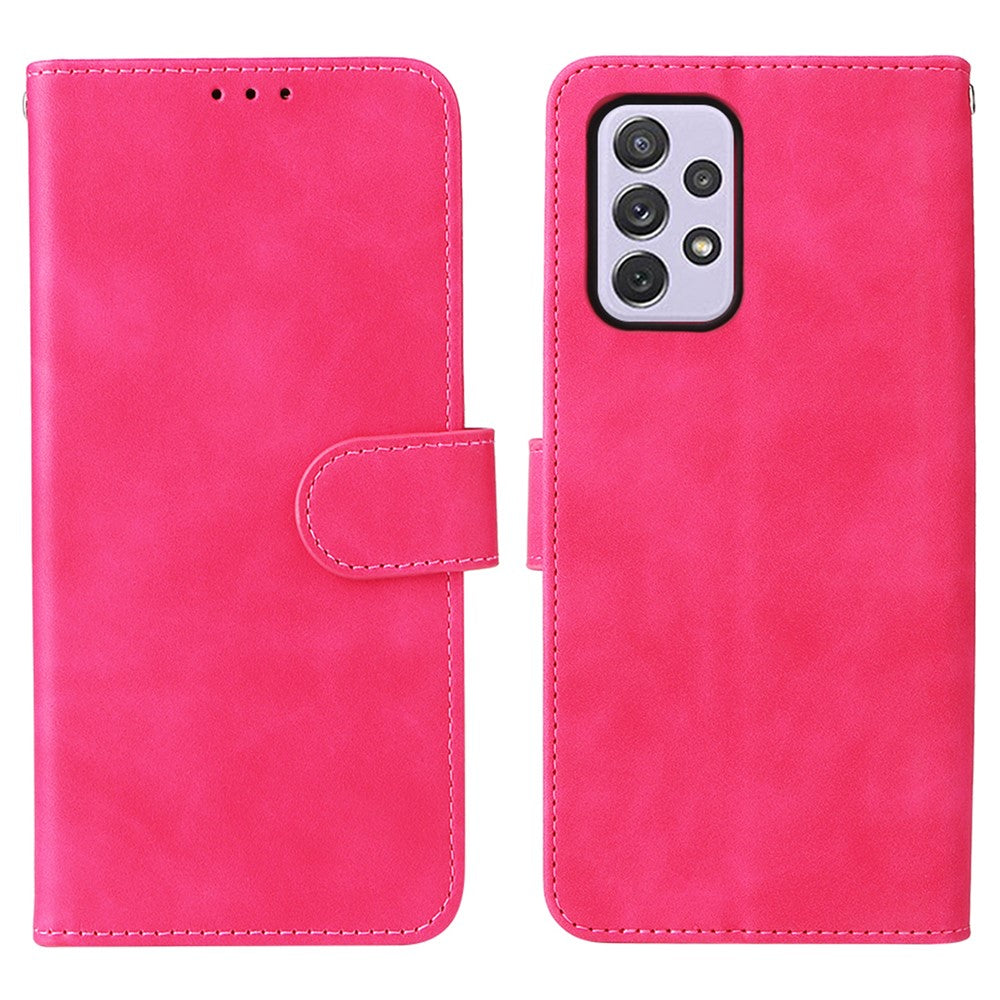 Skin-touch Feeling PU Leather + TPU Phone Cover Stand Wallet Shell Mobile Phone Case for Samsung Galaxy A73 5G