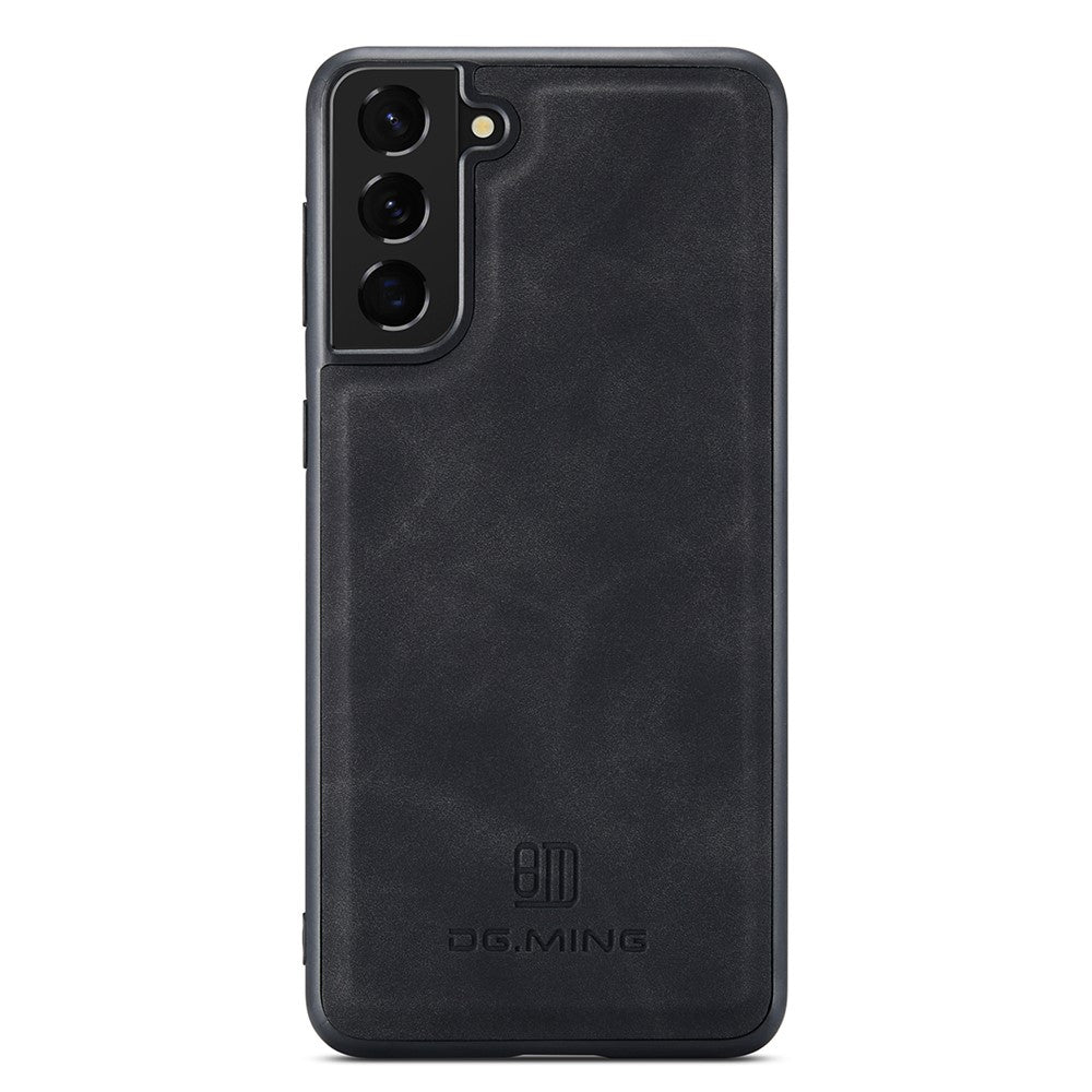 DG.MING M1 Series for Samsung Galaxy S22+ 5G Phone Case PU + TPU + PC Back Cover with Magnetic Tri-Fold Wallet Kickstand