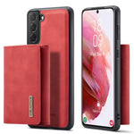 DG.MING M1 Series for Samsung Galaxy S22+ 5G Phone Case PU + TPU + PC Back Cover with Magnetic Tri-Fold Wallet Kickstand