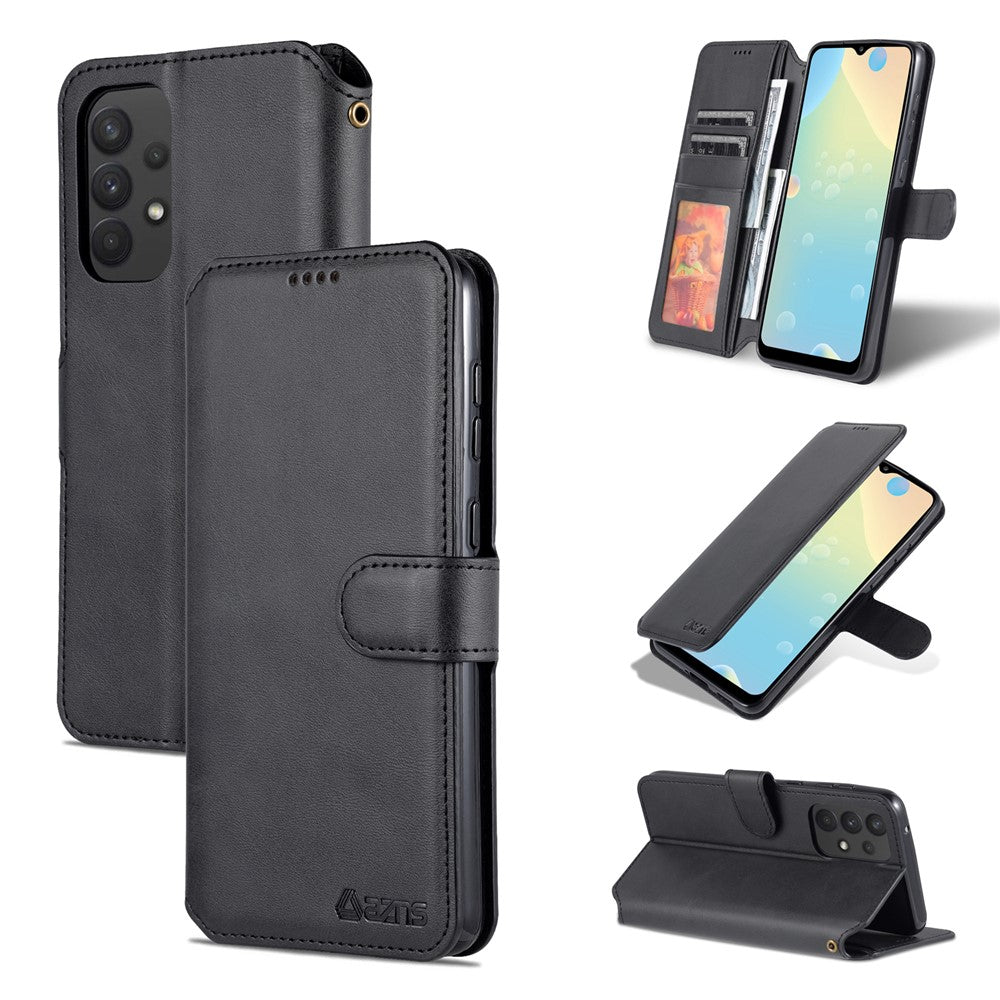 AZNS PU Leather Case Magnetic Clasp Wallet Shock Absorption Phone Cover with Foldable Stand for Samsung Galaxy A53 5G