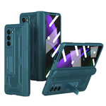 Til Samsung Galaxy Z Fold2 5G Kickstand sammenklappeligt telefoncover Magnetisk hængsel Fuld beskyttelsescover med hærdet glas skærmbeskytter