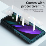 Til Samsung Galaxy Z Fold2 5G Kickstand sammenklappeligt telefoncover Magnetisk hængsel Fuld beskyttelsescover med hærdet glas skærmbeskytter
