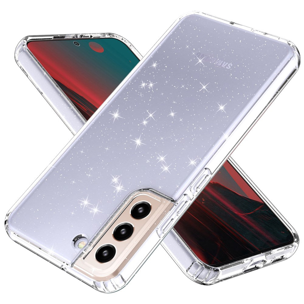 For Samsung Galaxy S22 5G GW18 Glittery Sequins Transparent Soft TPU Cover Mobile Phone Case Shell