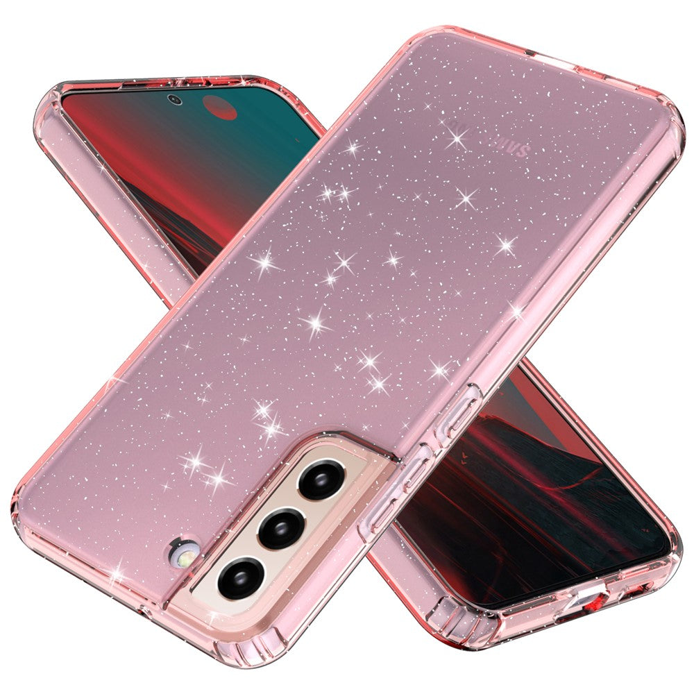 For Samsung Galaxy S22 5G GW18 Glittery Sequins Transparent Soft TPU Cover Mobile Phone Case Shell
