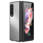 For Samsung Galaxy Z Fold3 5G Brushed Anti-scratch Stainless Steel+PC Folding Phone Case Cover