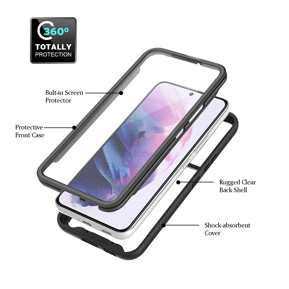 Til Samsung Galaxy S22 5G 360 Graders Hel-Dækkende Telefoncover PC + TPU + PET Skærmbeskytter Hybridcover