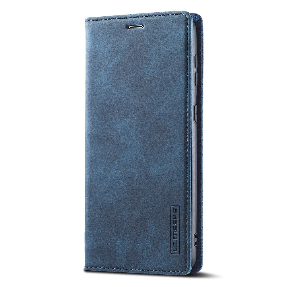 LC.IMEEKE Strong Magnetic Adsorption Shell for Samsung Galaxy S22 5G, PU Leather TPU Bumper Stand Flip Wallet Case