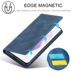 LC.IMEEKE Strong Magnetic Adsorption Shell for Samsung Galaxy S22 5G, PU Leather TPU Bumper Stand Flip Wallet Case