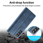 LC.IMEEKE Strong Magnetic Adsorption Shell for Samsung Galaxy S22 5G, PU Leather TPU Bumper Stand Flip Wallet Case