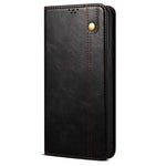 For Samsung Galaxy S22 Ultra 5G Crazy Horse Texture Anti-scratch Waxy PU Leather Magnetic Absorption Wallet Stand Phone Case Cover Shell