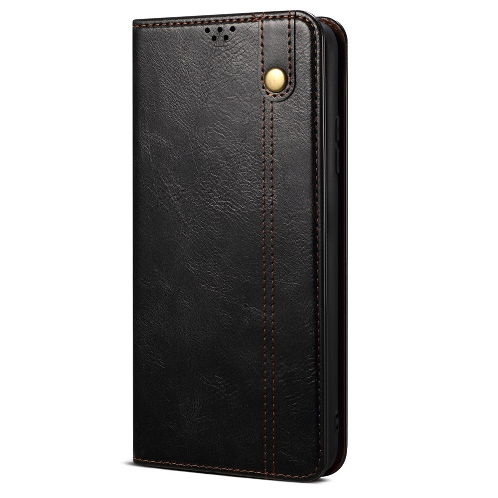 For Samsung Galaxy S22 Ultra 5G Crazy Horse Texture Anti-scratch Waxy PU Leather Magnetic Absorption Wallet Stand Phone Case Cover Shell