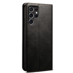 For Samsung Galaxy S22 Ultra 5G Crazy Horse Texture Anti-scratch Waxy PU Leather Magnetic Absorption Wallet Stand Phone Case Cover Shell