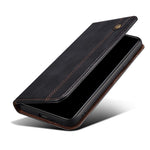 For Samsung Galaxy S22 Ultra 5G Crazy Horse Texture Anti-scratch Waxy PU Leather Magnetic Absorption Wallet Stand Phone Case Cover Shell
