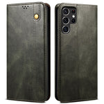 For Samsung Galaxy S22 Ultra 5G Crazy Horse Texture Anti-scratch Waxy PU Leather Magnetic Absorption Wallet Stand Phone Case Cover Shell