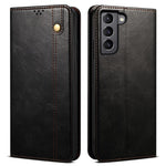 For Samsung Galaxy S22 5G Crazy Horse Texture Waxy PU Leather Magnetic Absorption Wallet Stand Anti-drop Phone Case Cover Shell