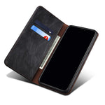 For Samsung Galaxy S22 5G Crazy Horse Texture Waxy PU Leather Magnetic Absorption Wallet Stand Anti-drop Phone Case Cover Shell