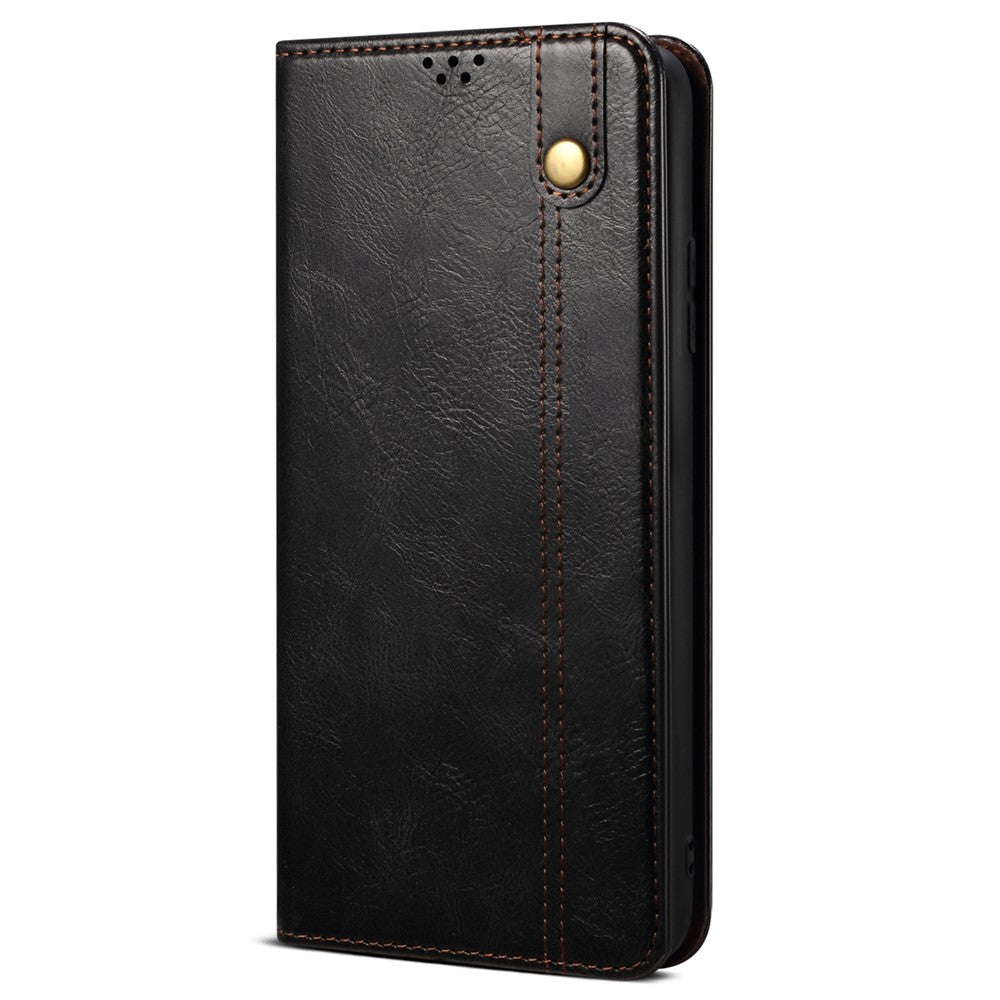 For Samsung Galaxy S22 5G Crazy Horse Texture Waxy PU Leather Magnetic Absorption Wallet Stand Anti-drop Phone Case Cover Shell