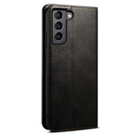 For Samsung Galaxy S22 5G Crazy Horse Texture Waxy PU Leather Magnetic Absorption Wallet Stand Anti-drop Phone Case Cover Shell