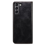 For Samsung Galaxy S22 5G Crazy Horse Texture Waxy PU Leather Magnetic Absorption Wallet Stand Anti-drop Phone Case Cover Shell