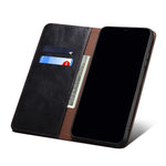 For Samsung Galaxy S22 5G Crazy Horse Texture Waxy PU Leather Magnetic Absorption Wallet Stand Anti-drop Phone Case Cover Shell
