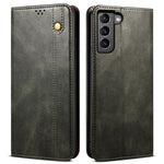 For Samsung Galaxy S22 5G Crazy Horse Texture Waxy PU Leather Magnetic Absorption Wallet Stand Anti-drop Phone Case Cover Shell