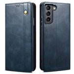 For Samsung Galaxy S22 5G Crazy Horse Texture Waxy PU Leather Magnetic Absorption Wallet Stand Anti-drop Phone Case Cover Shell