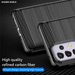 Til Samsung Galaxy A33 5G Anti-ridse Stødsikkert 1,8 mm TPU Cover Børstet Overflade Kulfiber Tekstur Telefoncover