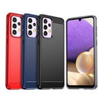 Til Samsung Galaxy A33 5G Anti-ridse Stødsikkert 1,8 mm TPU Cover Børstet Overflade Kulfiber Tekstur Telefoncover