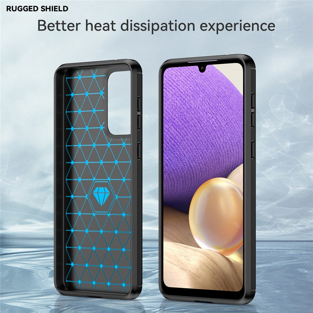 Til Samsung Galaxy A33 5G Anti-ridse Stødsikkert 1,8 mm TPU Cover Børstet Overflade Kulfiber Tekstur Telefoncover