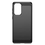 Til Samsung Galaxy A33 5G Anti-ridse Stødsikkert 1,8 mm TPU Cover Børstet Overflade Kulfiber Tekstur Telefoncover