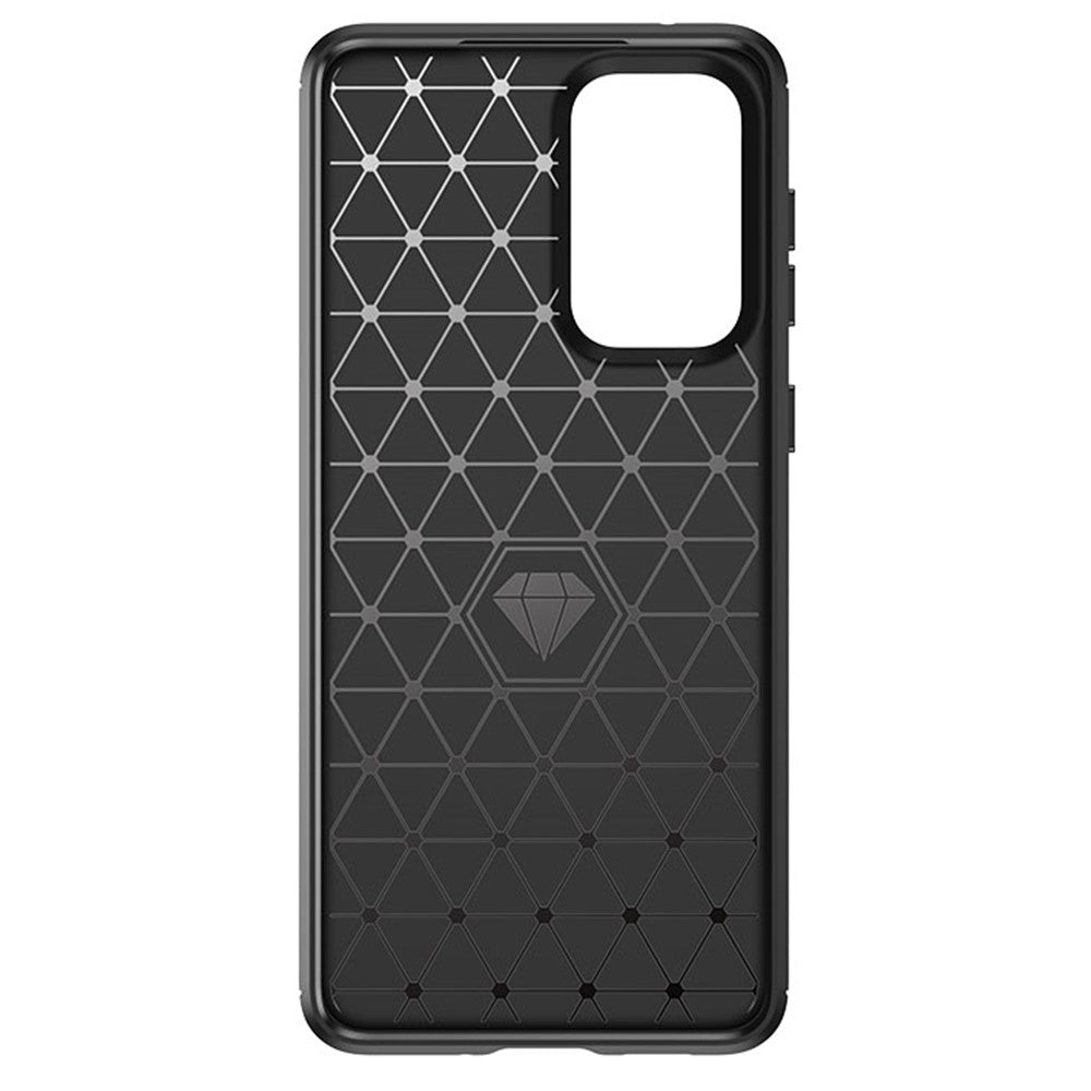 Til Samsung Galaxy A33 5G Anti-ridse Stødsikkert 1,8 mm TPU Cover Børstet Overflade Kulfiber Tekstur Telefoncover