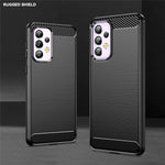 Til Samsung Galaxy A33 5G Anti-ridse Stødsikkert 1,8 mm TPU Cover Børstet Overflade Kulfiber Tekstur Telefoncover