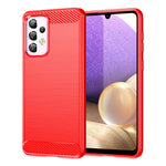 Til Samsung Galaxy A33 5G Anti-ridse Stødsikkert 1,8 mm TPU Cover Børstet Overflade Kulfiber Tekstur Telefoncover