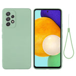 Liquid Silicone Phone Case for Samsung Galaxy A33 5G, Drop Protection Microfiber Lining Cushion Anti-Scratch Cover with Strap