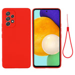 Liquid Silicone Phone Case for Samsung Galaxy A33 5G, Drop Protection Microfiber Lining Cushion Anti-Scratch Cover with Strap
