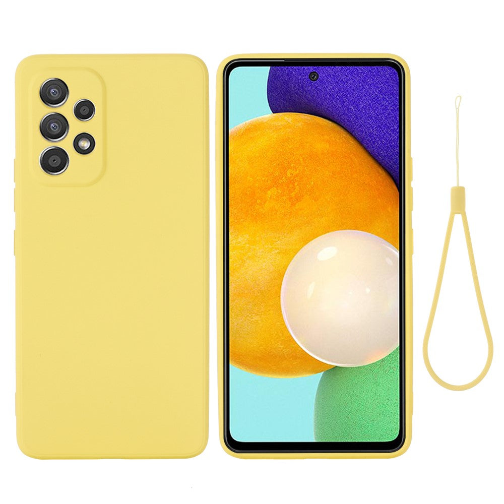 Liquid Silicone Phone Case for Samsung Galaxy A33 5G, Drop Protection Microfiber Lining Cushion Anti-Scratch Cover with Strap