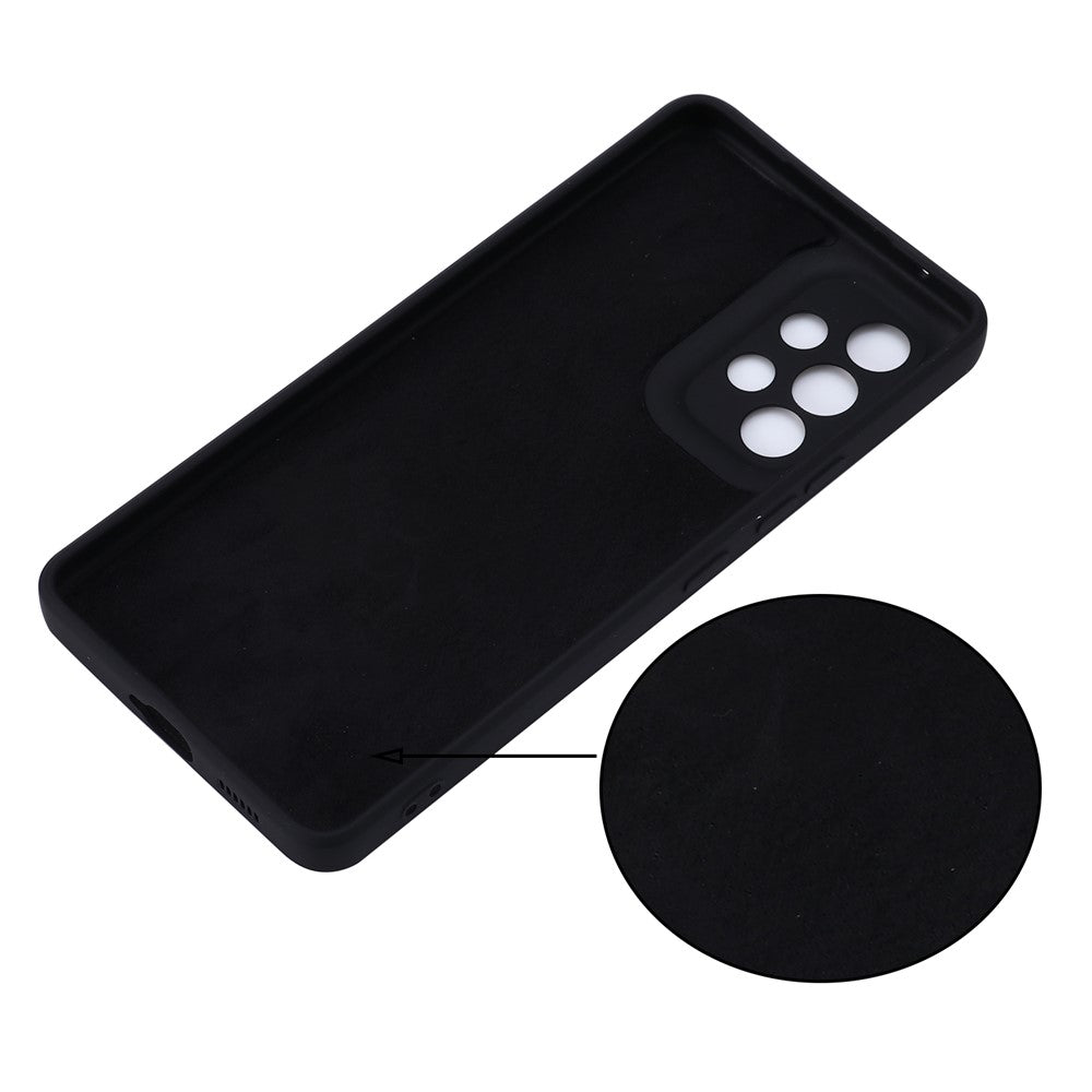Liquid Silicone Phone Case for Samsung Galaxy A53 5G, Soft Touch Microfiber Lining Shockproof Anti-Scratch Shell with Strap