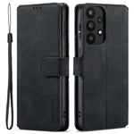 DG.MING För Samsung Galaxy A33 5G Retro Style Magnetisk Stängning Stötsäkert PU Läder Plånboksfodral med Stativ
