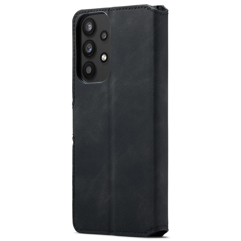 DG.MING For Samsung Galaxy A33 5G Retro Style Magnetic Closure Shockproof PU Leather Wallet Phone Case with Stand