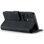 DG.MING För Samsung Galaxy A33 5G Retro Style Magnetisk Stängning Stötsäkert PU Läder Plånboksfodral med Stativ